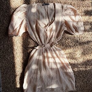 Plaid Puff Sleeve Dress